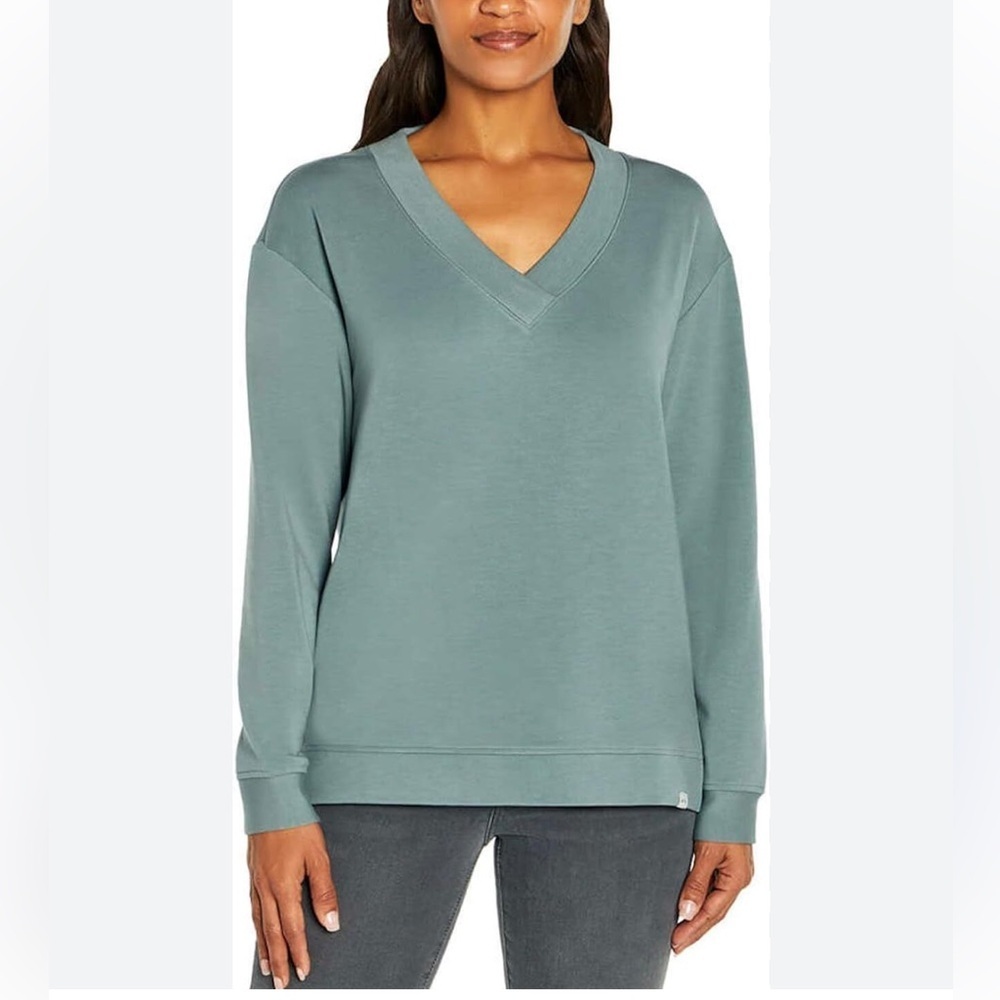 Orvis Women's V-Neck Dropped Shpulder Sweatshirt Large